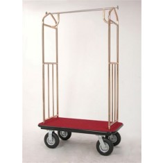 alt="Pressto Valet PVBC02 Hotel Bellmans Cart Brass Plated"