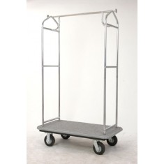alt="Pressto Valet PVBC01 Hotel Bellmans Cart Chrome Plated"