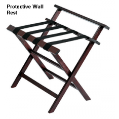 Pressto Valet PVLR06 Hotel Luggage Rack, Rosewood Finish, w/ Bumper (Case of 4)